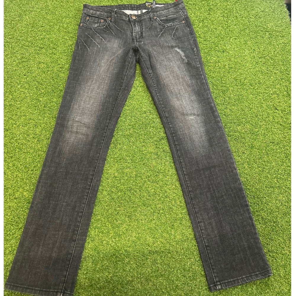 Buffalo David Bitton Skinny Jeans Faded Black Distressed Fleur De Lis Mens 29